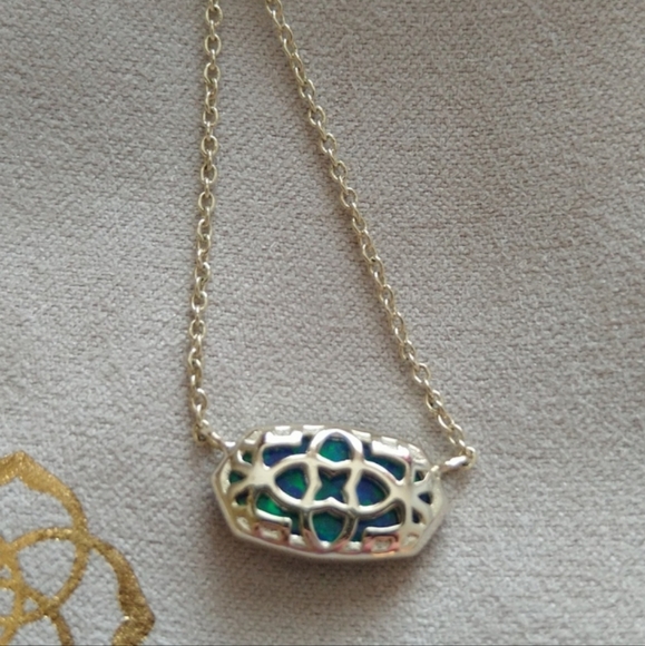 Kendra Scott Elisa Royal Blue or Green Kyocera Opal Gold Plated or Silver - Picture 12 of 16